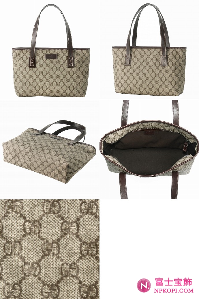 GUCCI/グッチ 2012年春夏TOTE SM ZIP CLOSUREコーティングキャンバスGG柄スモールトートバッグ 211138 FCIER 9643 